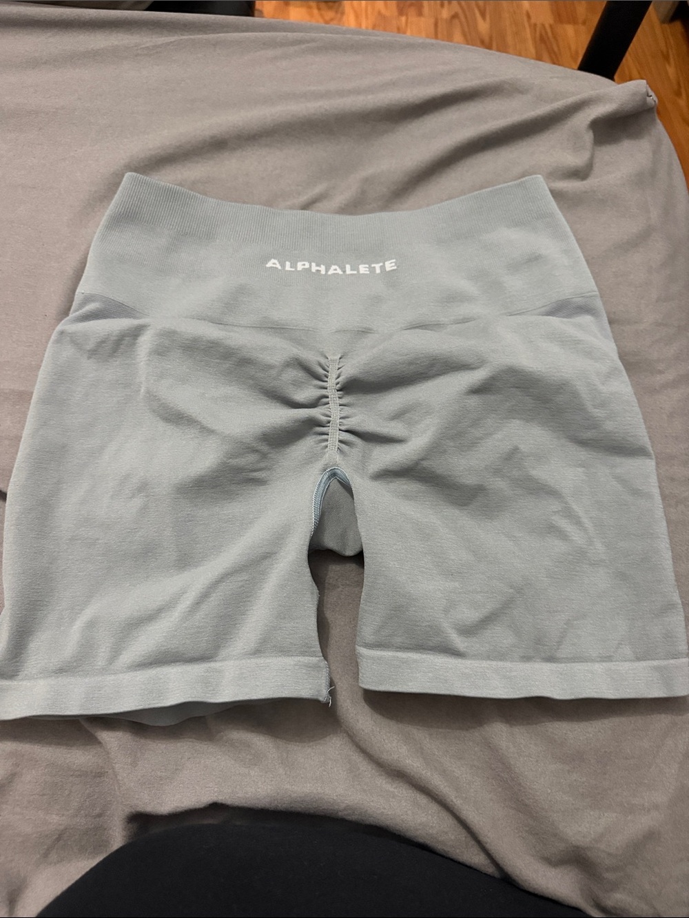 Alphalete Women's Gray High-Rise Scrunch Bike Shorts